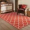 Homeroots 2 x 3 ft. Red & Ivory Trellis Indoor & Outdoor Scatter Area Rug 388923 - alternate 2